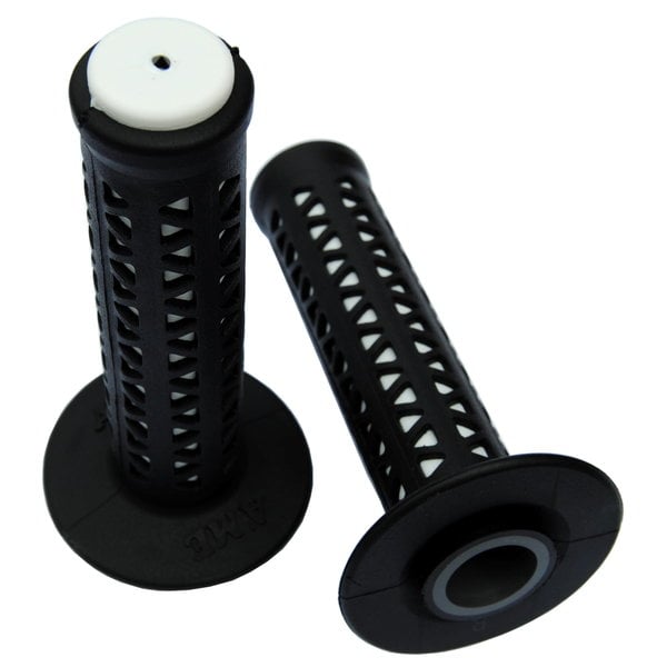 A'ME AME old school BMX Unitron bicycle grips - BLACK over WHITE