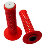 A'ME AME old school BMX Unitron bicycle grips - RED over WHITE