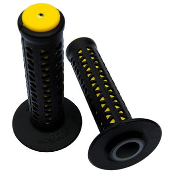 A'ME AME old school BMX Unitron bicycle grips - BLACK over YELLOW