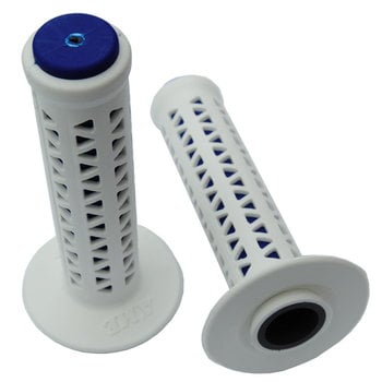 A'ME AME old school BMX Unitron bicycle grips - WHITE over BLUE