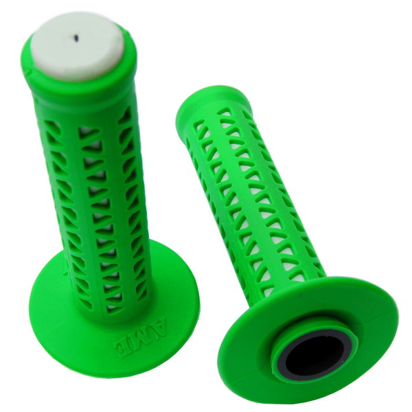 A'ME AME old school BMX Unitron bicycle grips - GREEN over WHITE