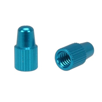 Porkchop BMX Aluminum Bicycle Valve Caps for PRESTA Valve (pair) - BRIGHT DIP BLUE