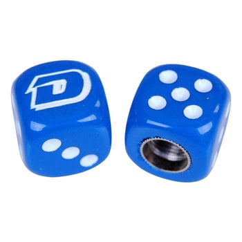 Dyno Dyno "D" logo old school BMX Dice Bicycle Tire Valve Caps (pair) - BLUE