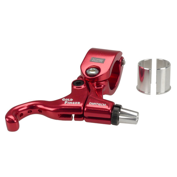 Dia-Compe Diatech (Dia-Compe) Tech 99 GOLDFINGER bicycle brake lever RIGHT HAND for 1" bars (with 22.2mm shim) RED ANODIZED