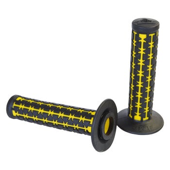 A'ME AME Dual old school BMX Duals bicycle grips - BLACK over YELLOW