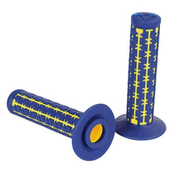 A'ME AME Dual old school BMX Duals bicycle grips - BLUE over YELLOW