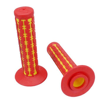 A'ME AME Dual old school BMX Duals bicycle grips - RED over YELLOW