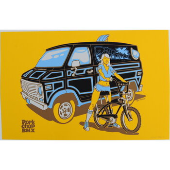 Porkchop BMX ***BLEMISH***Porkchop / Jeff Troldahl custom 70's van old school POSTER***BLEMISH***