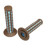 A'ME AME Dual old school BMX Duals bicycle grips - BROWN over BABY BLUE