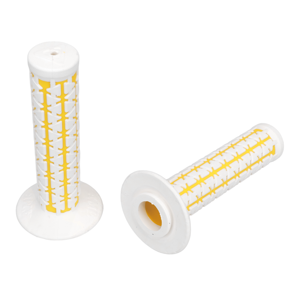 A'ME AME Dual old school BMX Duals bicycle grips - WHITE over YELLOW