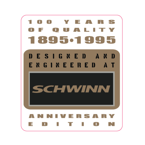 Schwinn 1995 Schwinn anniversary seat mast decal (GOLD LETTERING)
