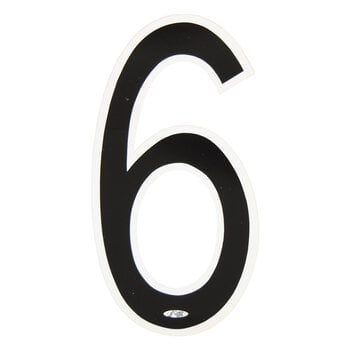 Neal Enterprises Neal Enterprises PROLINE 6" Number Plate Number #6 BLACK with WHITE outline NOS!