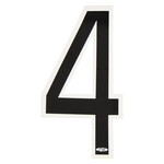 Neal Enterprises Neal Enterprises PROLINE 6" Number Plate Number #4 BLACK with WHITE outline NOS!
