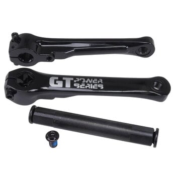 GT GT Power Series 175mm aluminum alloy 22mm spindle BMX bicycle crank set (arms, spindle, bolts) - BLACK