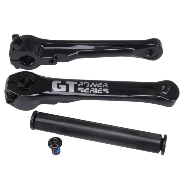 GT GT Power Series 175mm aluminum alloy 22mm spindle BMX bicycle crank set (arms, spindle, bolts) - BLACK