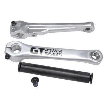 GT GT Power Series 175mm aluminum alloy 22mm spindle BMX bicycle crank set (arms, spindle, bolts) - SILVER