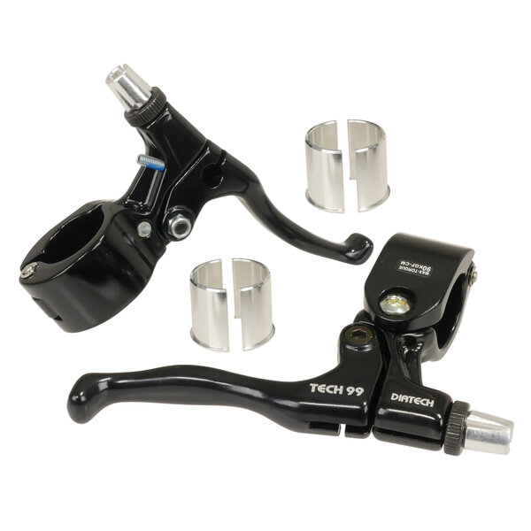 Dia-Compe Diatech (Dia-Compe) Tech 99 bicycle brake levers lever set for 1" bars (with 22.2mm shims) BLACK ANODIZED