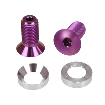 Porkchop BMX M12 X 1.25 X 25mm HOLLOW bicycle BMX crank bolts fits Profile 19mm GDH spindle (PAIR) - TITANIUM PURPLE