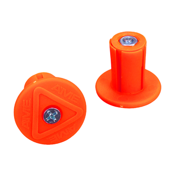 A'ME AME Grip Savers Bicycle Handlebar Bar Ends (PAIR) - NEON ORANGE