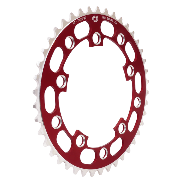 Chop Saw USA Chop Saw I 42T BMX Single Speed Bicycle Chainring 110/130 bcd - RED ANODIZED