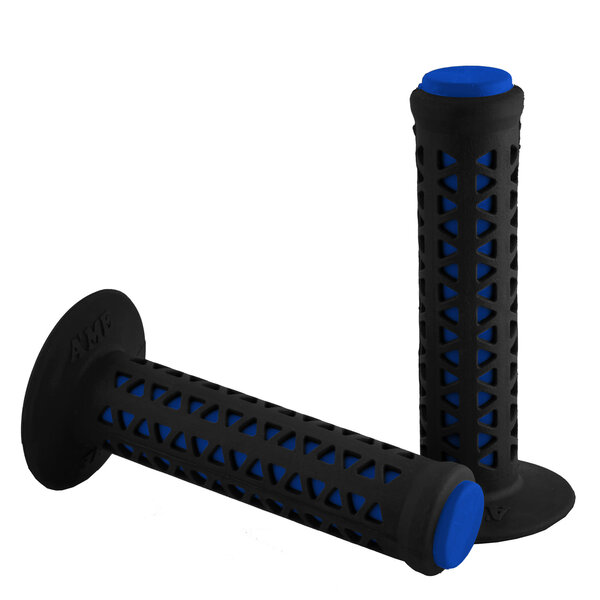 A'ME AME old school BMX Unitron bicycle grips - BLACK over BLUE