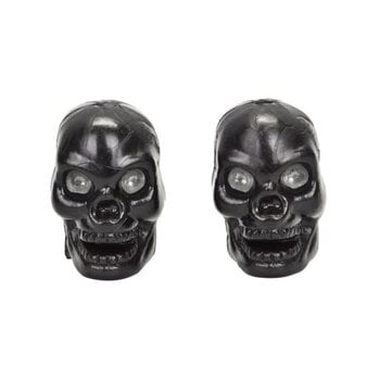 Trik Topz Bicycle Valve Caps (pair) - SKULL - BLACK