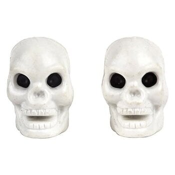 Trik Topz Bicycle Valve Caps (pair) - SKULL - WHITE