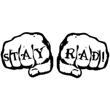 Stay Rad "FISTS" decal sticker (2 sticker set!) - SMALL - WHITE/BLACK