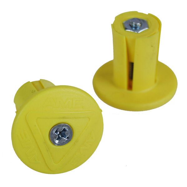 A'ME AME Grip Savers Bicycle Handlebar Bar Ends (PAIR) - YELLOW