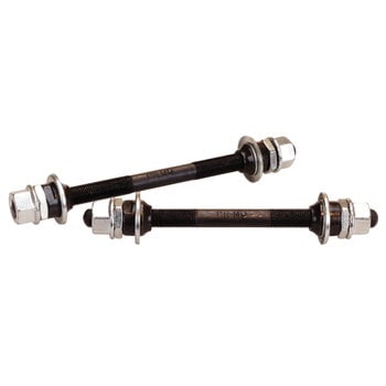 Porkchop BMX 3/8" x 26T BMX bicycle chromoly axle set (FRONT & REAR) - BLACK