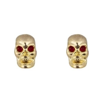 Trik Topz Bicycle Valve Caps (pair) - SKULL - GOLD