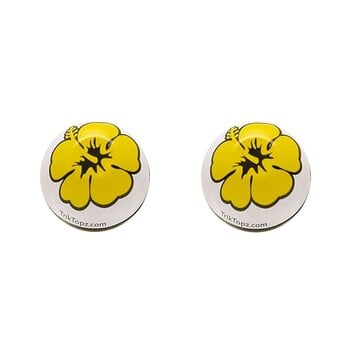 Trik Topz Bicycle Valve Caps (pair) - FLOWER - YELLOW