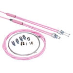 Porkchop BMX Upper & lower gyro cables w/ front cable for old school BMX - PASTEL PINK