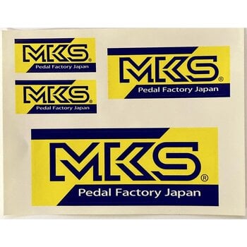MKS MKS "Pedal Factory Japan" sticker decal set (4 decals included) - BLUE/YELLOW