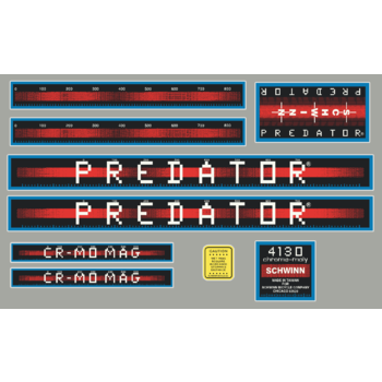 Schwinn 1983 Schwinn Predator CR MO MAG "Atari" decal set - BLUE/RED