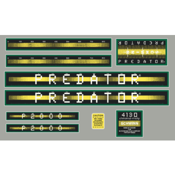 Schwinn 1984 Schwinn Predator P2000 "Atari" decal set - GREEN/YELLOW