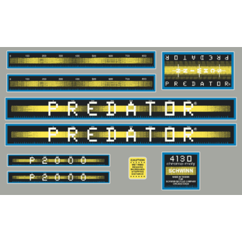 Schwinn 1984 Schwinn Predator P2000 "Atari" decal set - BLUE/YELLOW