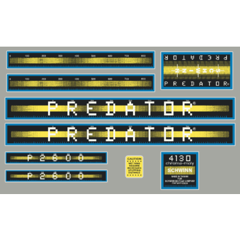 Schwinn 1984 Schwinn Predator P2600 "Atari" decal set - BLUE/YELLOW