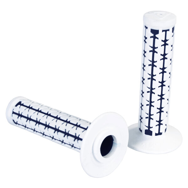 A'ME AME Dual old school BMX Duals bicycle grips - WHITE over VERY DARK BLUE