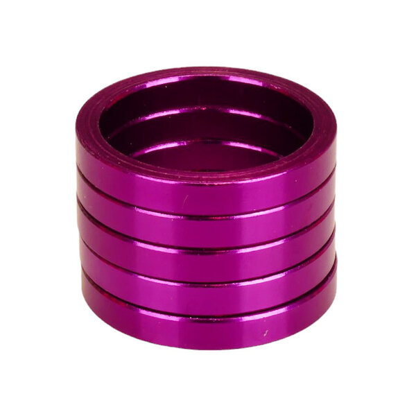 Porkchop BMX Bicycle BMX or MTB headset spacers for 1 1/8" threadless (SET of 5) 5mm - PURPLE