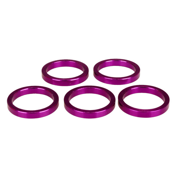 Porkchop BMX Bicycle BMX or MTB headset spacers for 1 1/8" threadless (SET of 5) 5mm - PURPLE