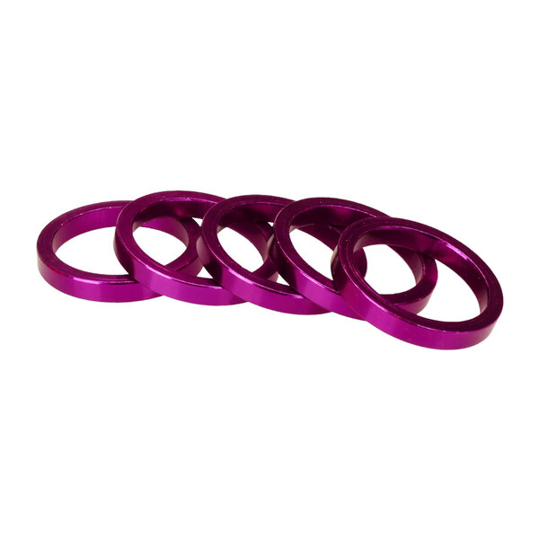 Porkchop BMX Bicycle BMX or MTB headset spacers for 1 1/8" threadless (SET of 5) 5mm - PURPLE