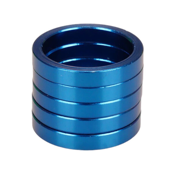 Porkchop BMX Bicycle MINI BMX ROAD MTB headset spacers 1" threadless (SET of 5) 5mm BLUE