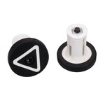 A'ME AME Grip Savers PLUS Bicycle Handlebar Bar Ends (PAIR) - BLACK over WHITE