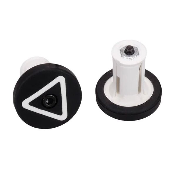 A'ME AME Grip Savers PLUS Bicycle Handlebar Bar Ends (PAIR) - BLACK over WHITE