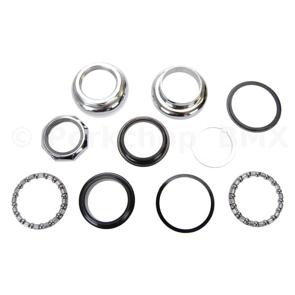 Tange-Seiki Tange Passage ISO ROAD BIKE bicycle headset - 1" threaded, 30.2mm cup, 26.4mm crown race - CHROME
