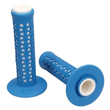 A'ME AME old school BMX Unitron bicycle grips - MAUI BLUE over WHITE
