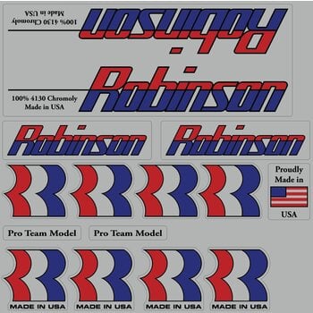 Robinson Robinson BMX decal set 1987-1989 - CHROME with BLACK outline