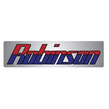 Robinson Robinson BMX 1987-1989 handlebar decal - CHROME with BLACK outline (for chrome frames)