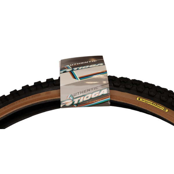 Tioga Tioga 20" x 1.75" Comp 3 retro YELLOW LABEL BMX bicycle skinwall tire - BLACK